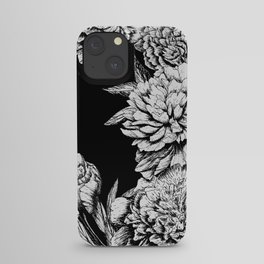 FLOWERS IN BLACK AND WHITE iPhone Case