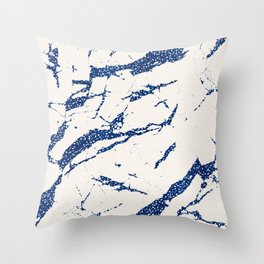 Marble Texture - Blue Throw Pillow
