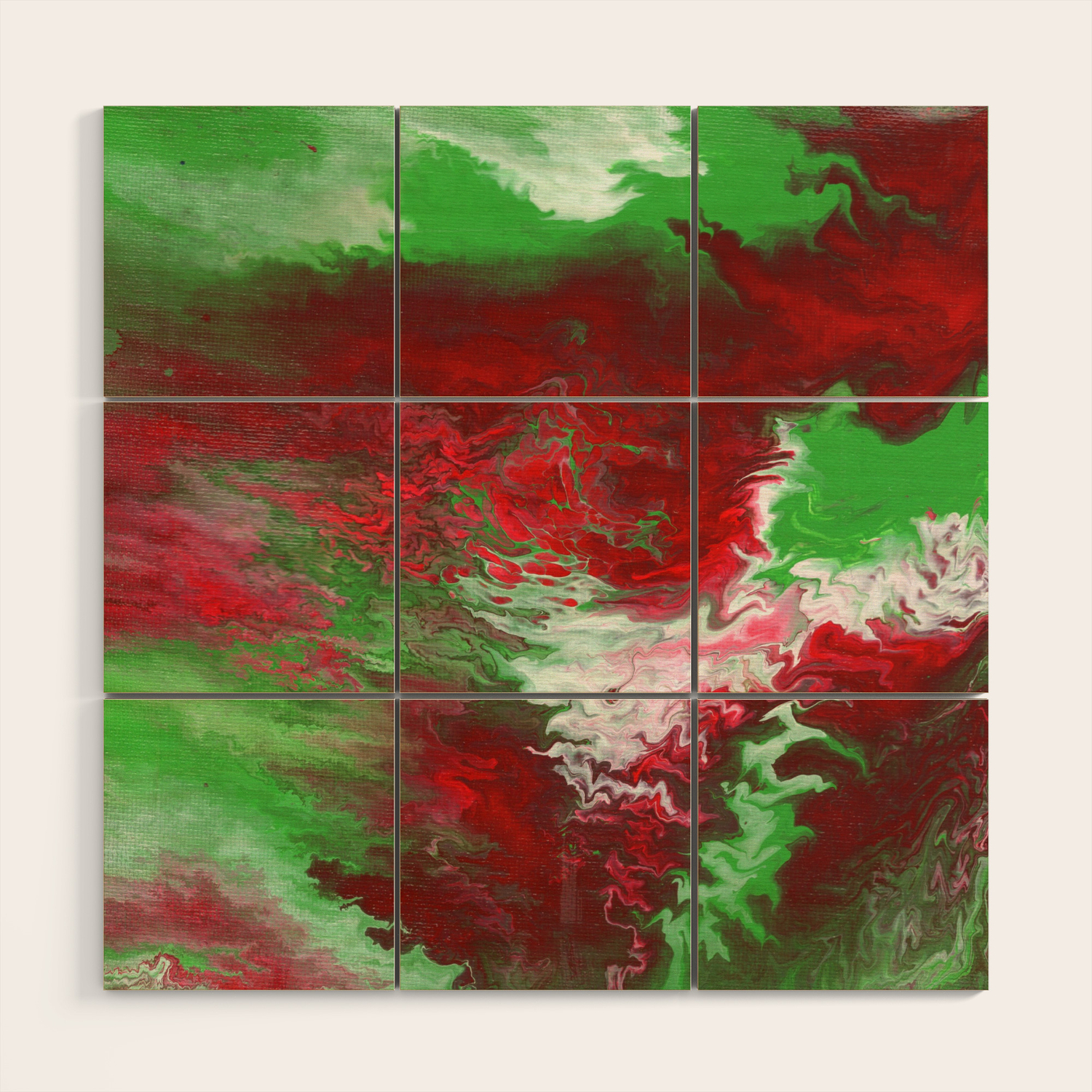 Christmas Acrylic Pour Wood Wall Art By Alexsutherlinart Society6