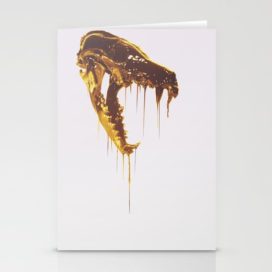 Painted Skull Gold Stationery Cards