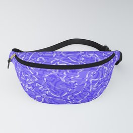 Chaotic white tangled ropes and blue pastel lines. Fanny Pack