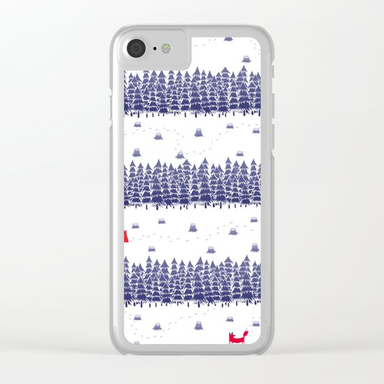 Winter foxes Clear iPhone Case