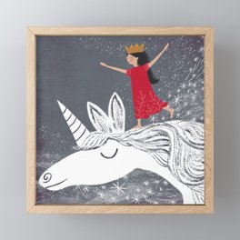 Unicorn ride Framed Mini Art Print