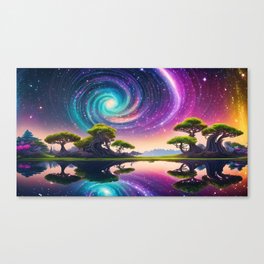 Galaxy Sky From Alien Planet Garden Canvas Print