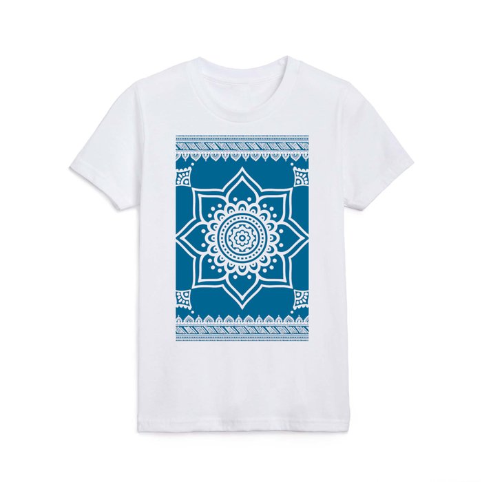 Ethnic Mosaic Blue Kids T Shirt