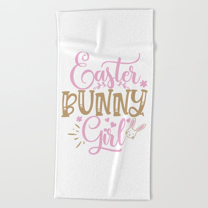 Easter Bunny Girl Beach Towel