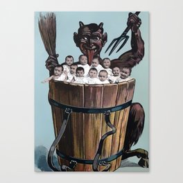 Vintage Creepy Krampus Canvas Print