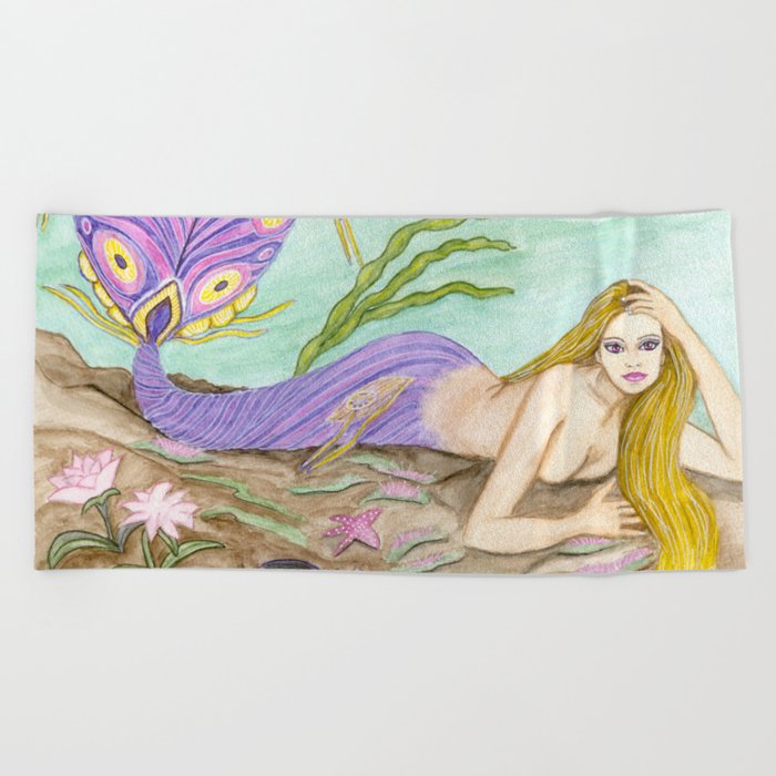 Utopia Mermaid Fantasy Art By Laurie Leigh Beach Towel