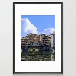 Tonight I watched the sun set at Ponte Vecchio Framed Art Print