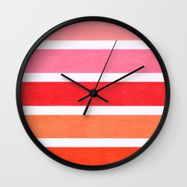 Pink & Orange Geometric Pattern Wall Clock