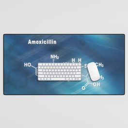 Amoxicillin, antibiotic drug, Structural chemical formula Desk Mat