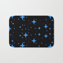 Bright Blue  Stars in Space Bath Mat | Cosmos, Other, Stars, Digital, Black, Graphicdesign, Popart, Blue, Space, 3D 