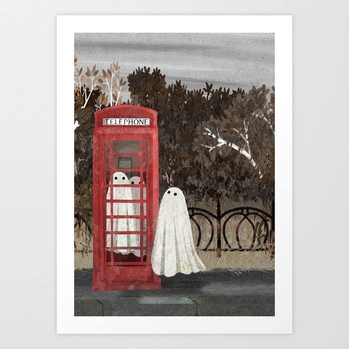 There Are Ghosts in the Phone Box Again... Art Print