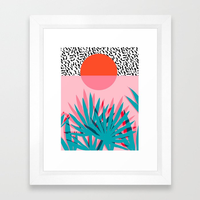 Whoa - palm sunrise southwest california palm beach sun city los angeles retro palm springs resort  Framed Art Print