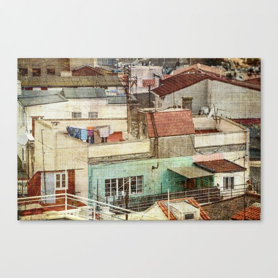 Roof tops and windows Canvas Print