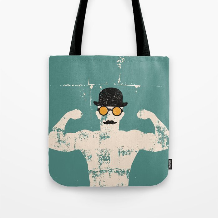 a cool strong man with a mustache Tote Bag