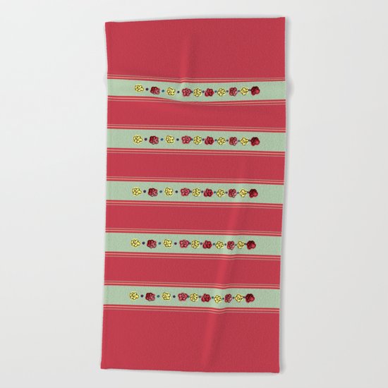 A Rosey Outlook Red Beach Towel