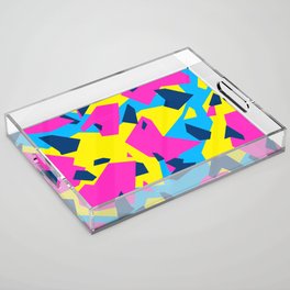Blue\Yellow\Pink\Navy Geometric camo Acrylic Tray