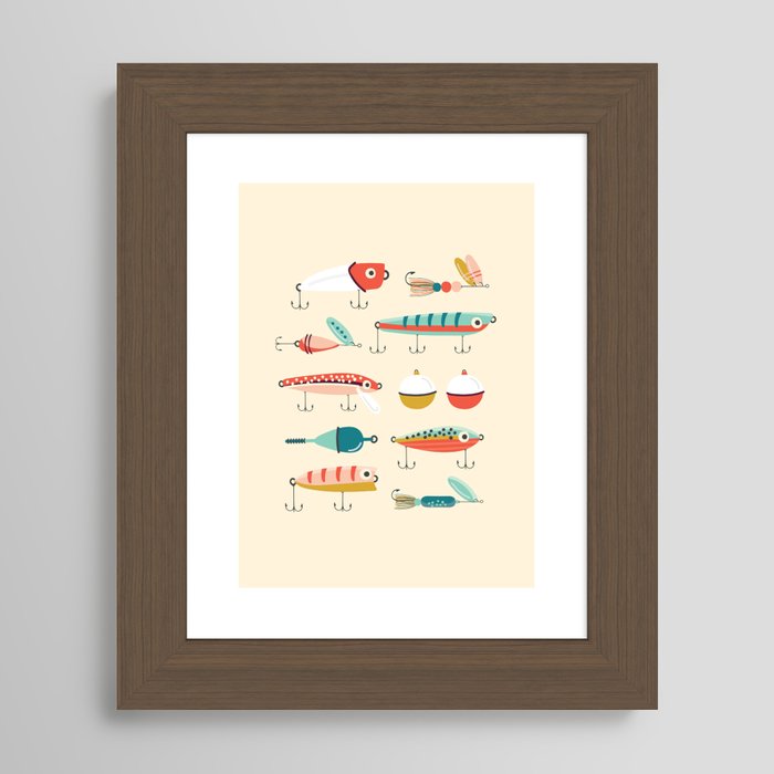 Fishing Lures Framed Art Print by Allison Romero Design