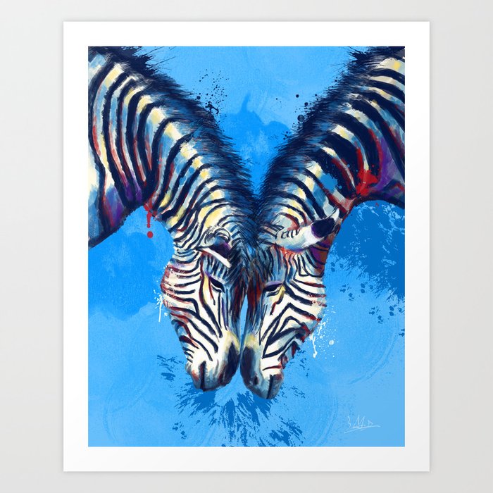 Friendship - Zebra portraits Art Print