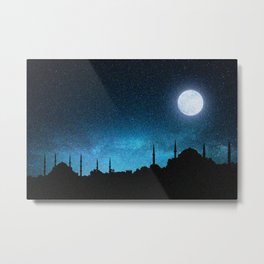 Istanbul, Hagia Sophia and Blue Mosque; Starry Night Metal Print