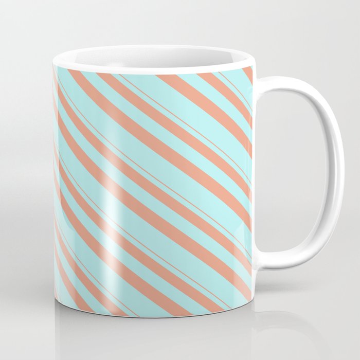 Dark Salmon & Turquoise Colored Lines Pattern Coffee Mug