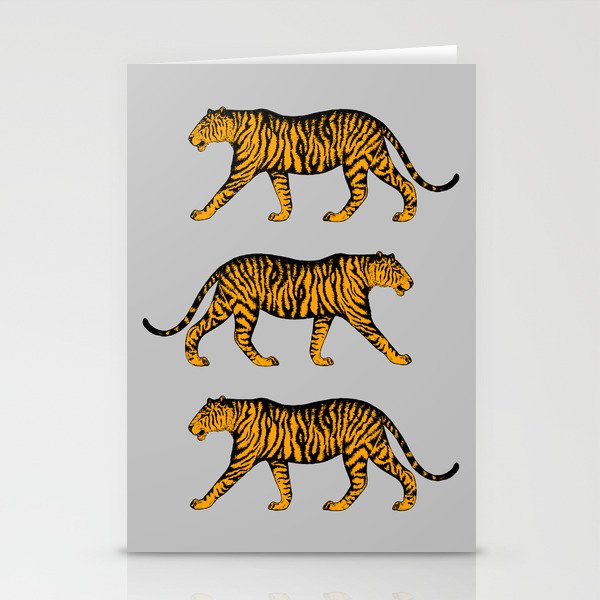 Tigers (Gray and Marigold) Stationery Cards