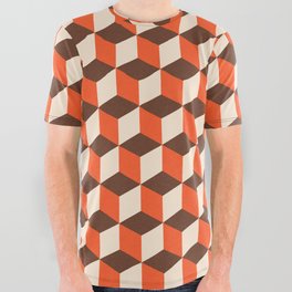 Classic mid mod - Cube Orange All Over Graphic Tee