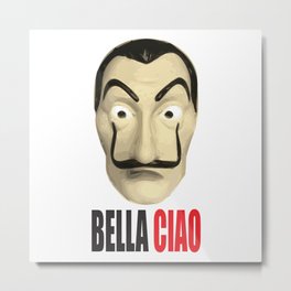 Dalí Mask La Casa de Papel Bella Ciao Metal Print