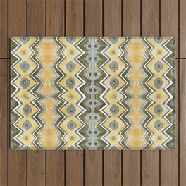 Modern Blue and Yellow Kilim Outdoor Rug