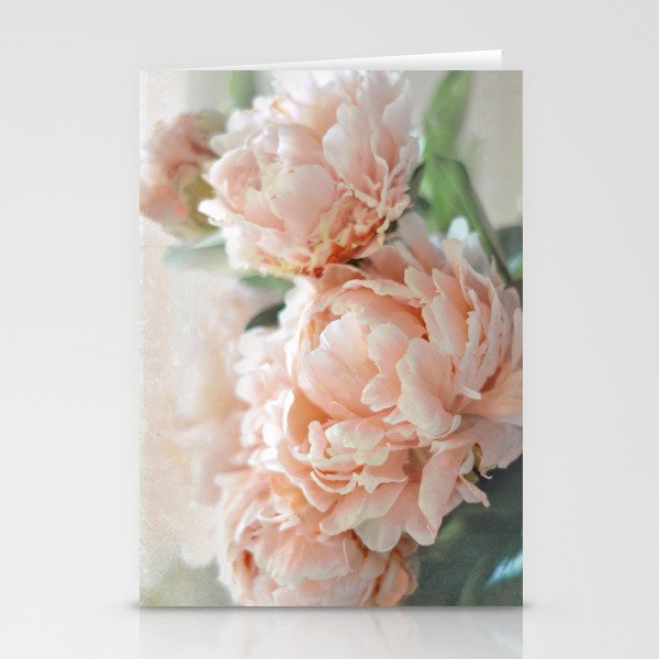 Peach Peonies Stationery Cards