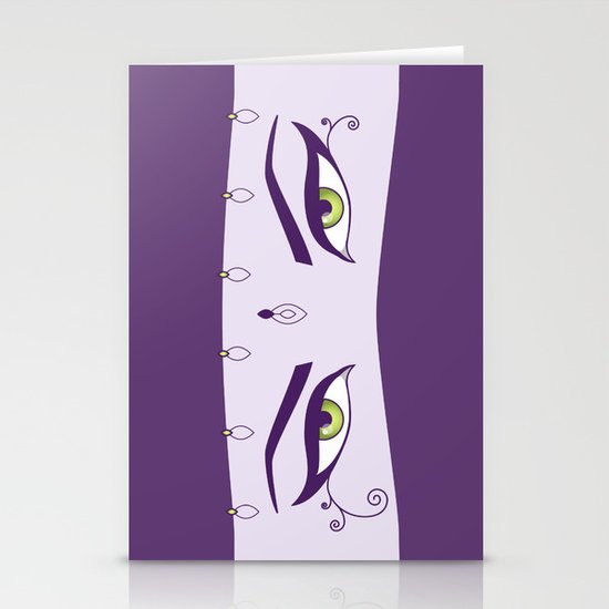Oriental Dancer In Purple With Green Eyes Stationery Cards