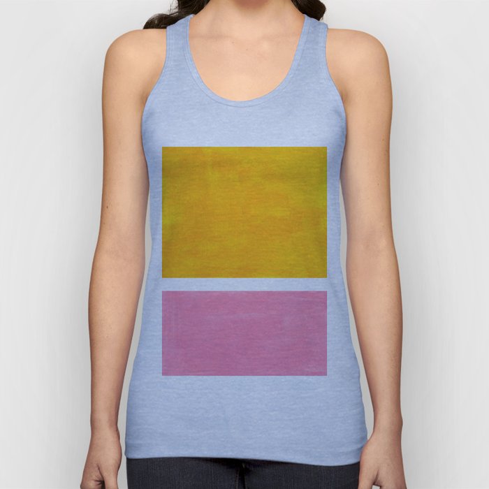 Pastel Yellow Pink Rothko Minimalist Mid Century Abstract Color Field Squares Tank Top