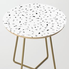 Random Pattern Black White Side Table