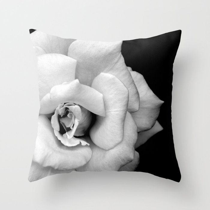 Rose Monochrome Throw Pillow by ARTbyJWP | society6.com
