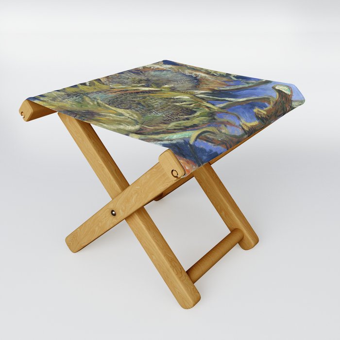 Four Withered Sunflowers Folding Stool