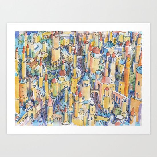 Citta' di fantasia Art Print