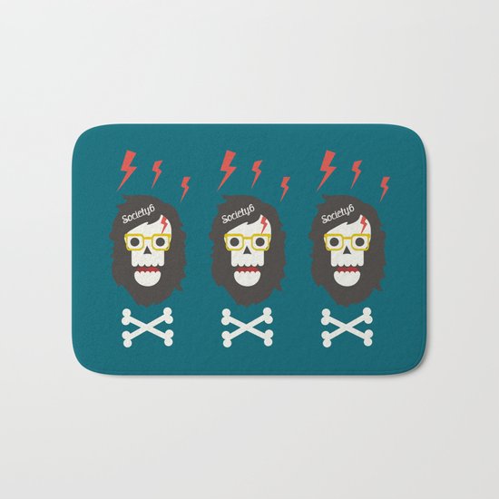 Society6 skull'n'bones Bath Mat