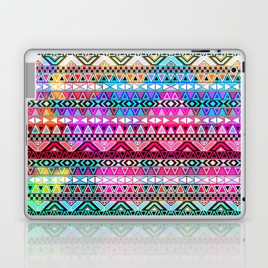 Neon Aztec | Purple Pink Neon Bright Andes Abstract Pattern Laptop & iPad Skin