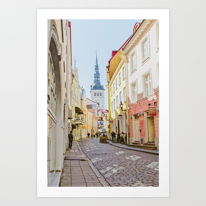 Pastel Streets of Tallinn, Estonia Art Print