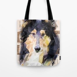Rough Collie (Low Poly) Tote Bag