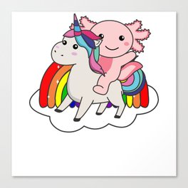 Axolotl Unicorn Rainbow Animals Unicorns Canvas Print