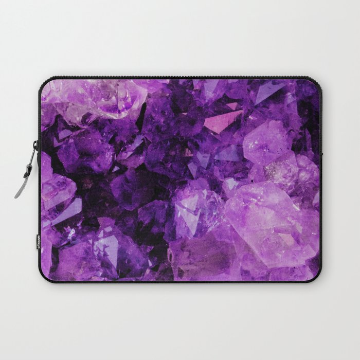 Purple Amethyst Crystals Laptop Sleeve