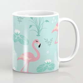 Seamless Pattern Flamingo And Lotus Coffee Mug