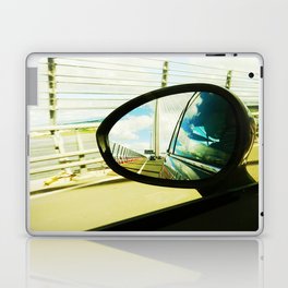 Rearview mirror view of Queensferry crossing | Scotland Road Trip | United Kingdom scenic route Laptop Skin