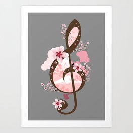 Cherry Blossom Music Art Print