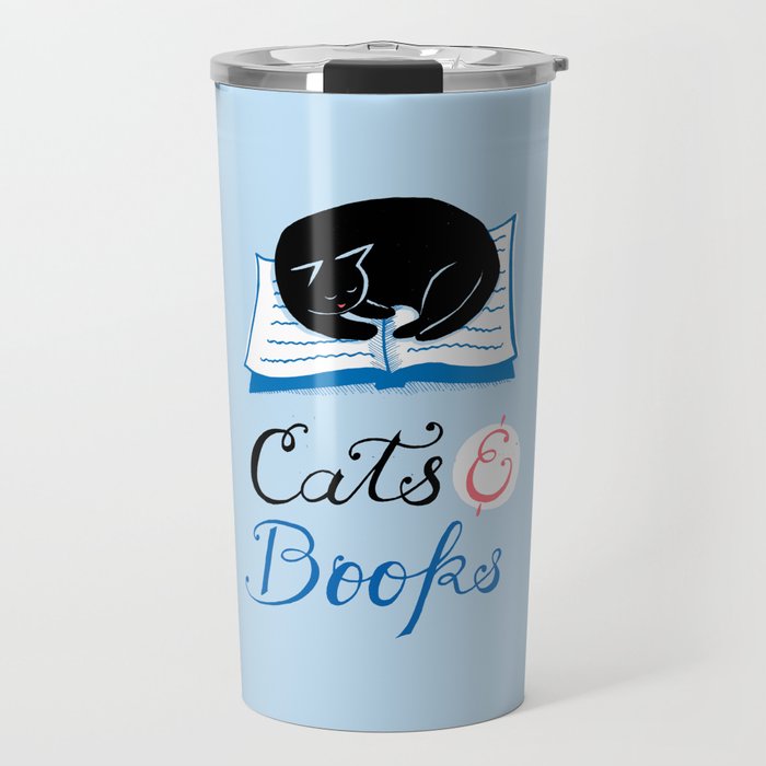 Cats & Books Travel Mug