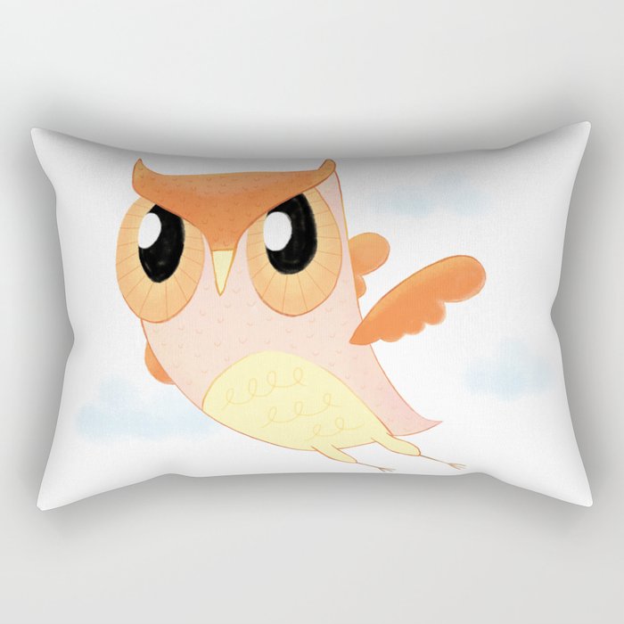 Orange Owl Rectangular Pillow
