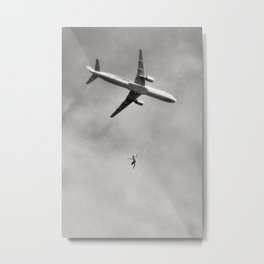 Falling Metal Print | Plane, Jumping, Falling, Collageart, Digital, Retro, Look, Curated, Digital Manipulation, Film 