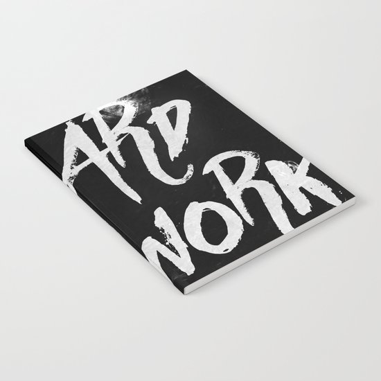 Inspirational typographic quote Hard Work Beats Talent Notebook